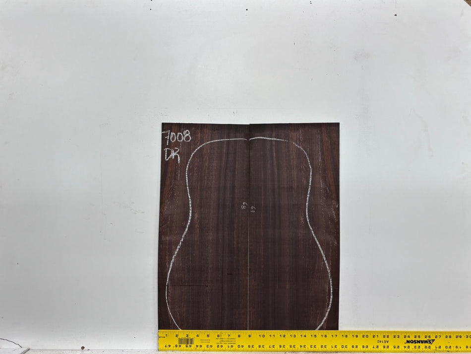 Dark Grain East Indian Rosewood Dreadnought Guitar Back & Side Set #7008