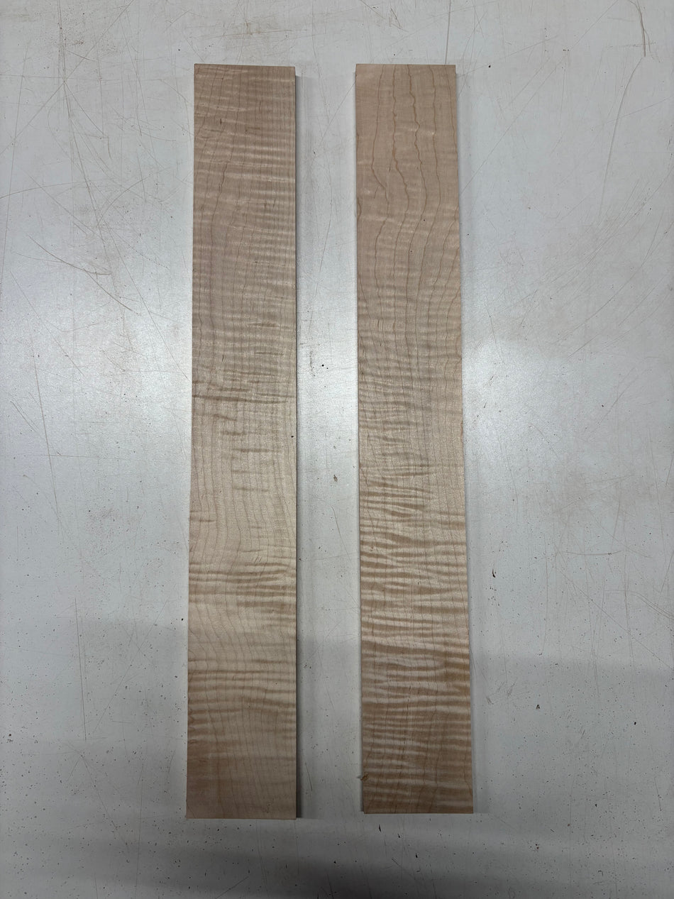 2 Pack, Flame Hard Maple Fingerboard Blank 21"x3"x3/8"#5684