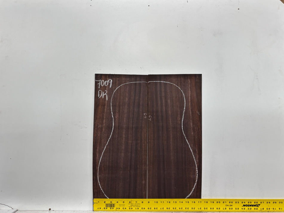 Dark Grain East Indian Rosewood Dreadnought Guitar Back & Side Set #7009