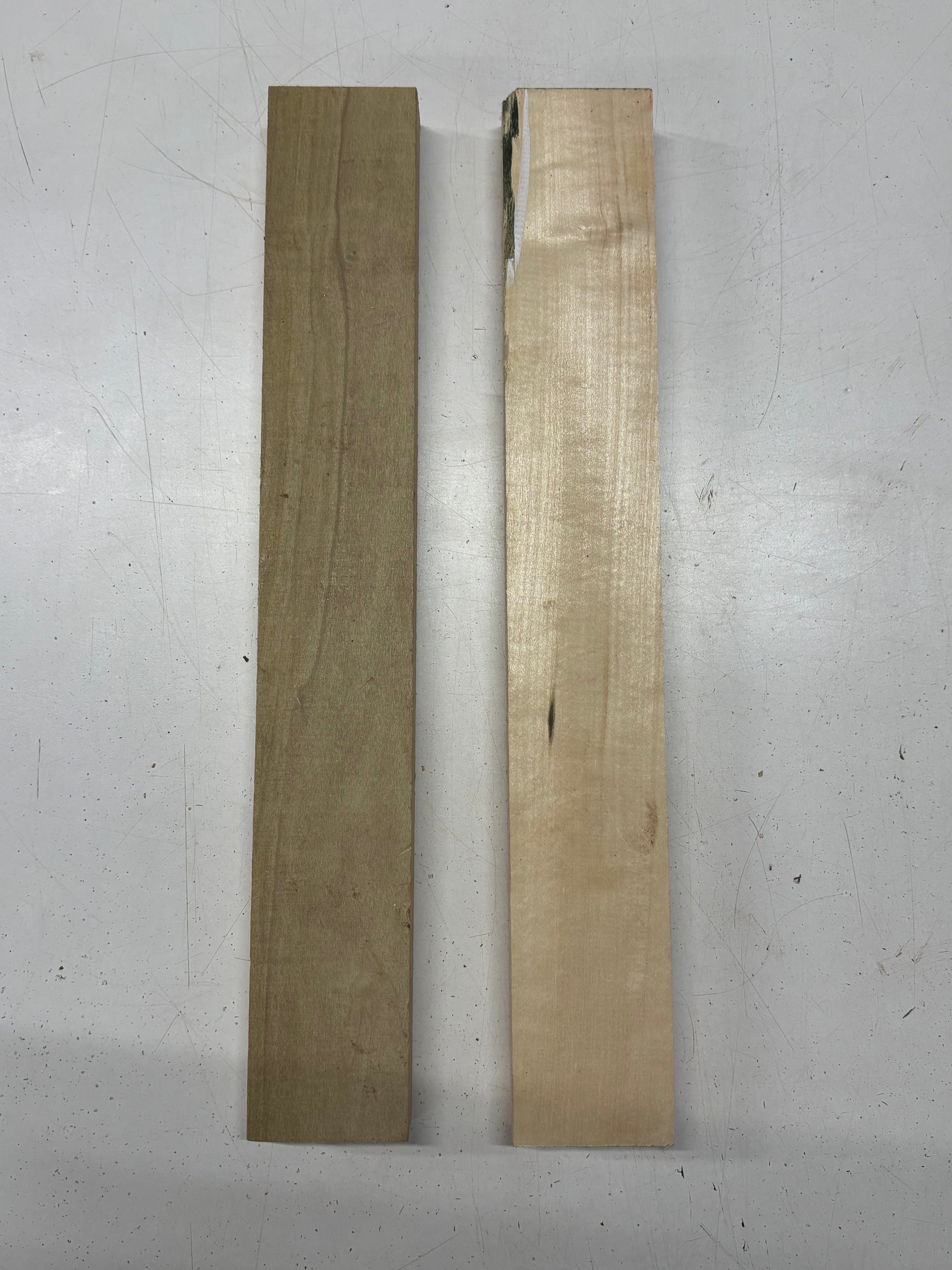 2 Pack, 2 Species Basswood + Poplar Thin Stock Lumber 17"x2-1/2"x1-1/4"#7777 - Exotic Wood Zone