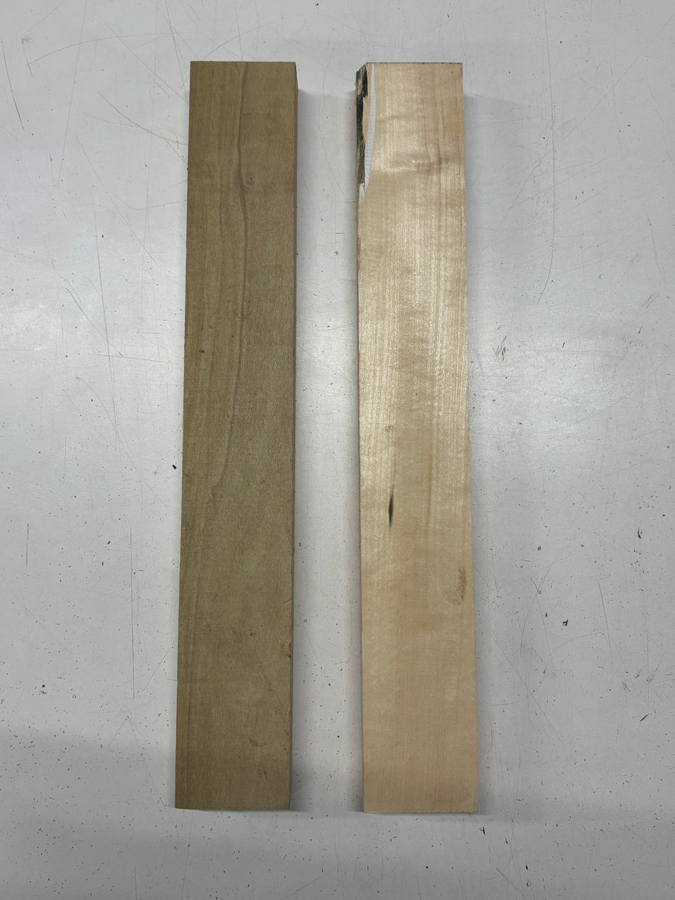 2 Pack, 2 Species Basswood + Poplar Thin Stock Lumber 17"x2-1/2"x1-1/4"#7777 - Exotic Wood Zone