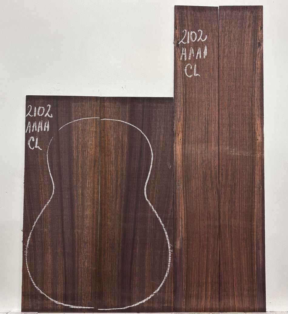 East Indian Rosewood Classical AAAA Grade Guitar Back & Side Set #2102 - Exotic Wood Zone