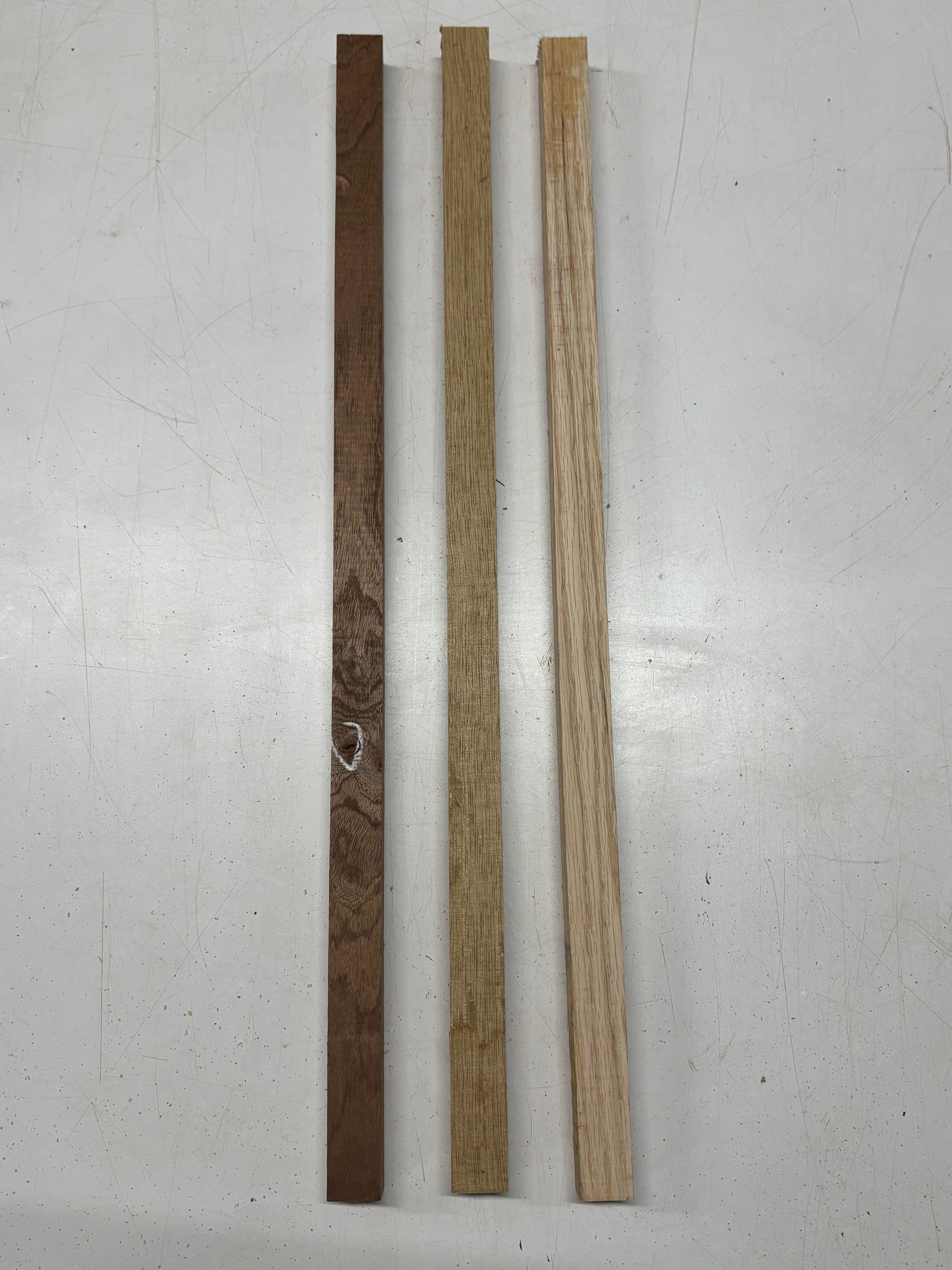 3 Pack, 3 Species White Oak + White Limba + Sapele Turning Wood Blanks  24"x1"x1"#7778 - Exotic Wood Zone
