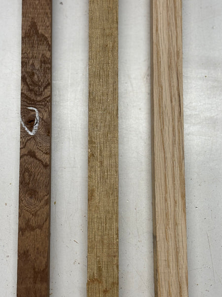 3 Pack, 3 Species White Oak + White Limba + Sapele Turning Wood Blanks  24"x1"x1"#7778 - Exotic Wood Zone