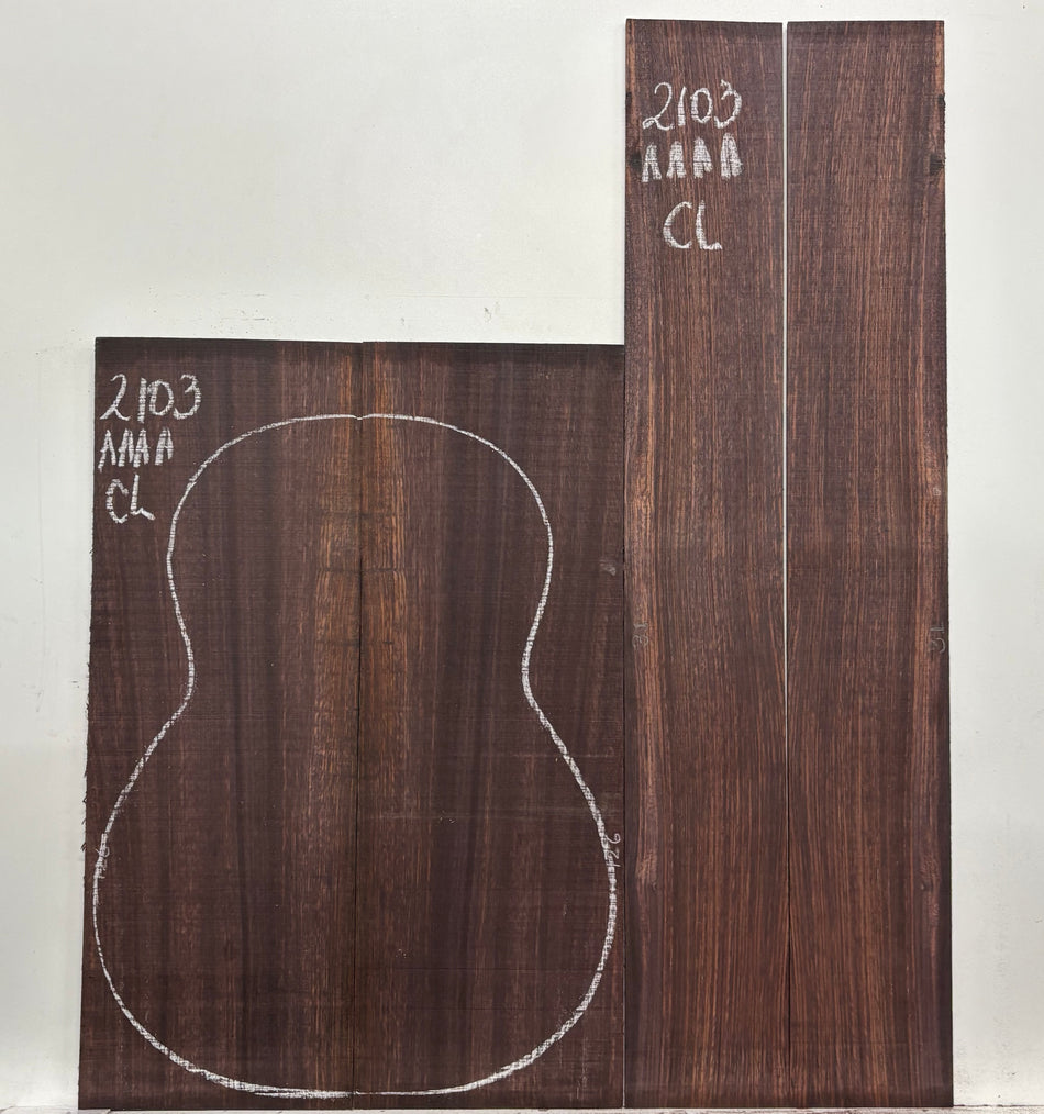 East Indian Rosewood Classical AAAA Grade Guitar Back & Side Set #2103 - Exotic Wood Zone
