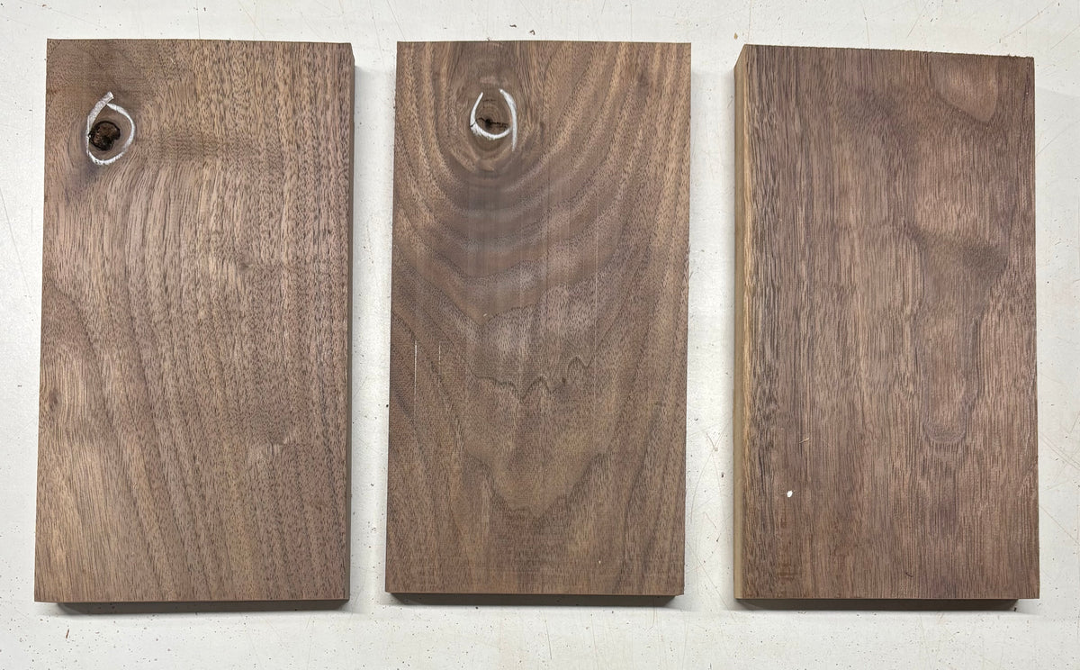3 Pack, Black Walnut Thin Stock Lumber 10-3/4"x5-3/4"x7/8"#7780 - Exotic Wood Zone