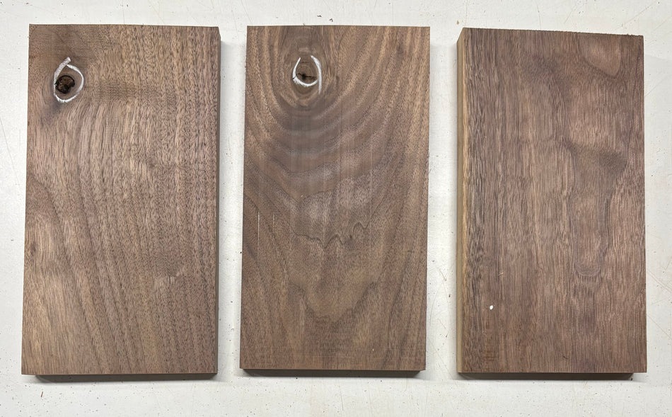 3 Pack, Black Walnut Thin Stock Lumber 10-3/4"x5-3/4"x7/8"#7780 - Exotic Wood Zone