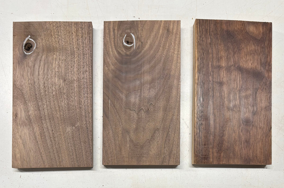 3 Pack, Black Walnut Thin Stock Lumber 10-3/4"x5-3/4"x7/8"#7780 - Exotic Wood Zone