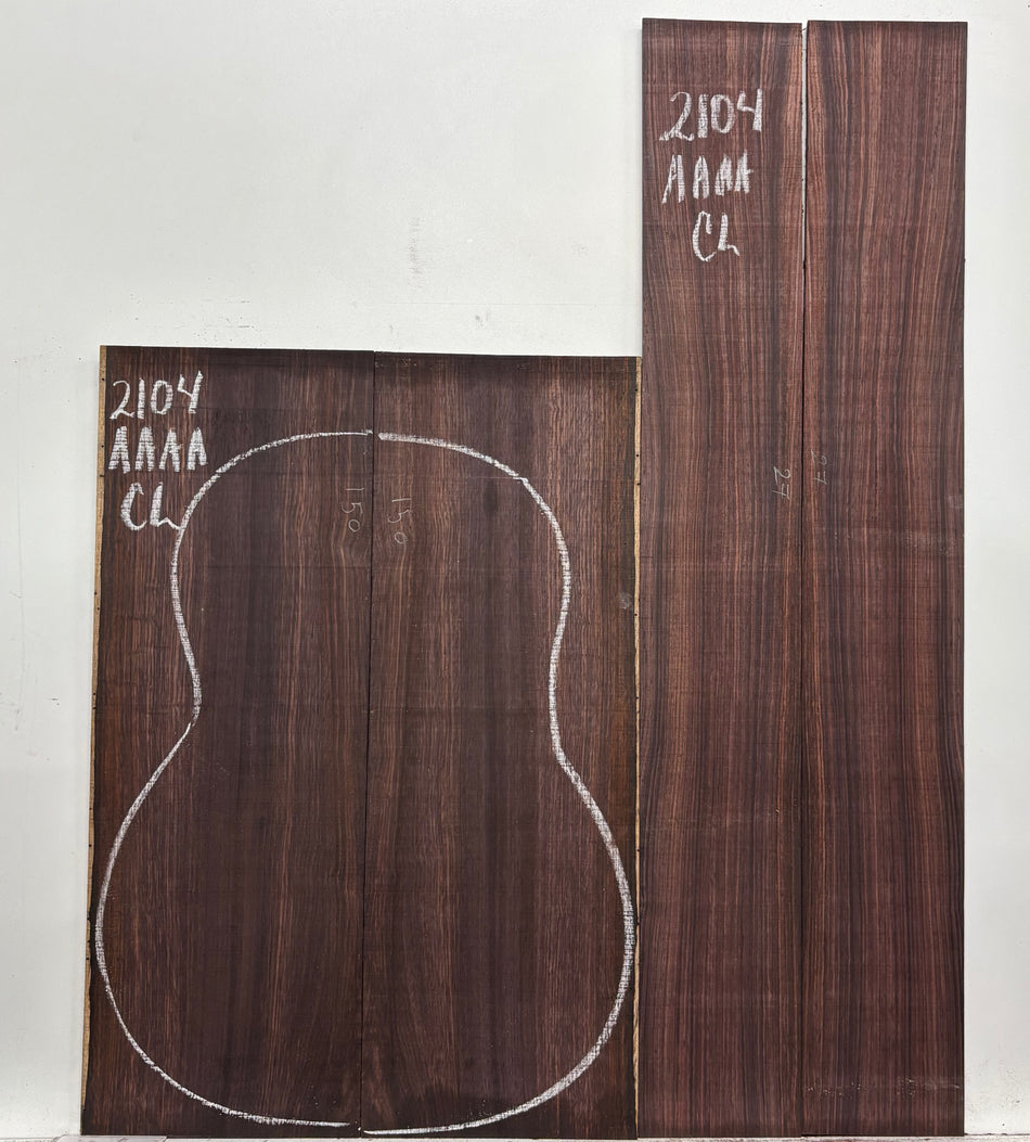 East Indian Rosewood Classical AAAA Grade Guitar Back & Side Set #2104 - Exotic Wood Zone