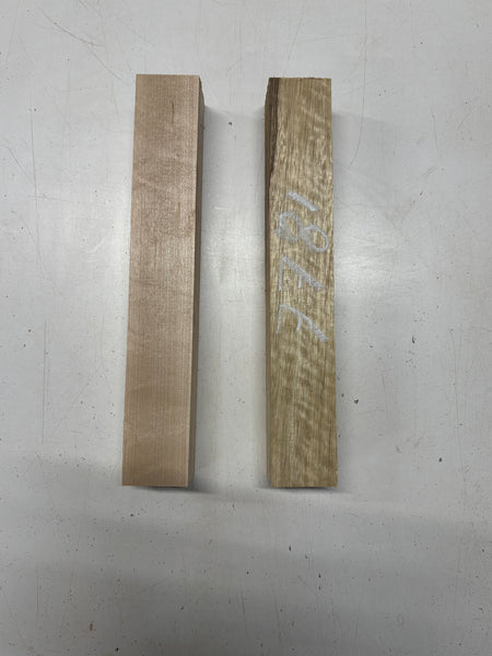 2 Pack, 2 Species Hard Maple + White Limba Turning Wood Blanks 12"x1-7/8"x1-3/4"#7781 - Exotic Wood Zone