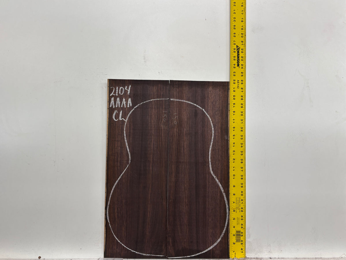 East Indian Rosewood Classical AAAA Grade Guitar Back & Side Set #2104 - Exotic Wood Zone