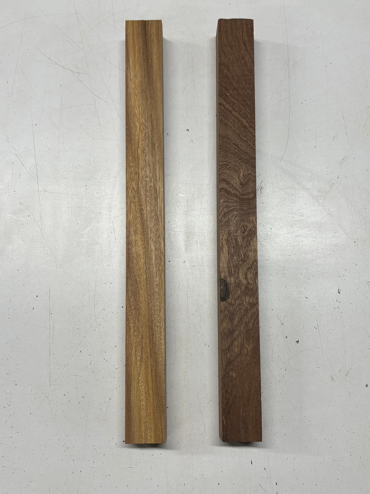 2 Pack, 2 Species Sapele + Canarywood Turning Wood Blanks 17"x1-1/2"x1-1/2"#7782 - Exotic Wood Zone