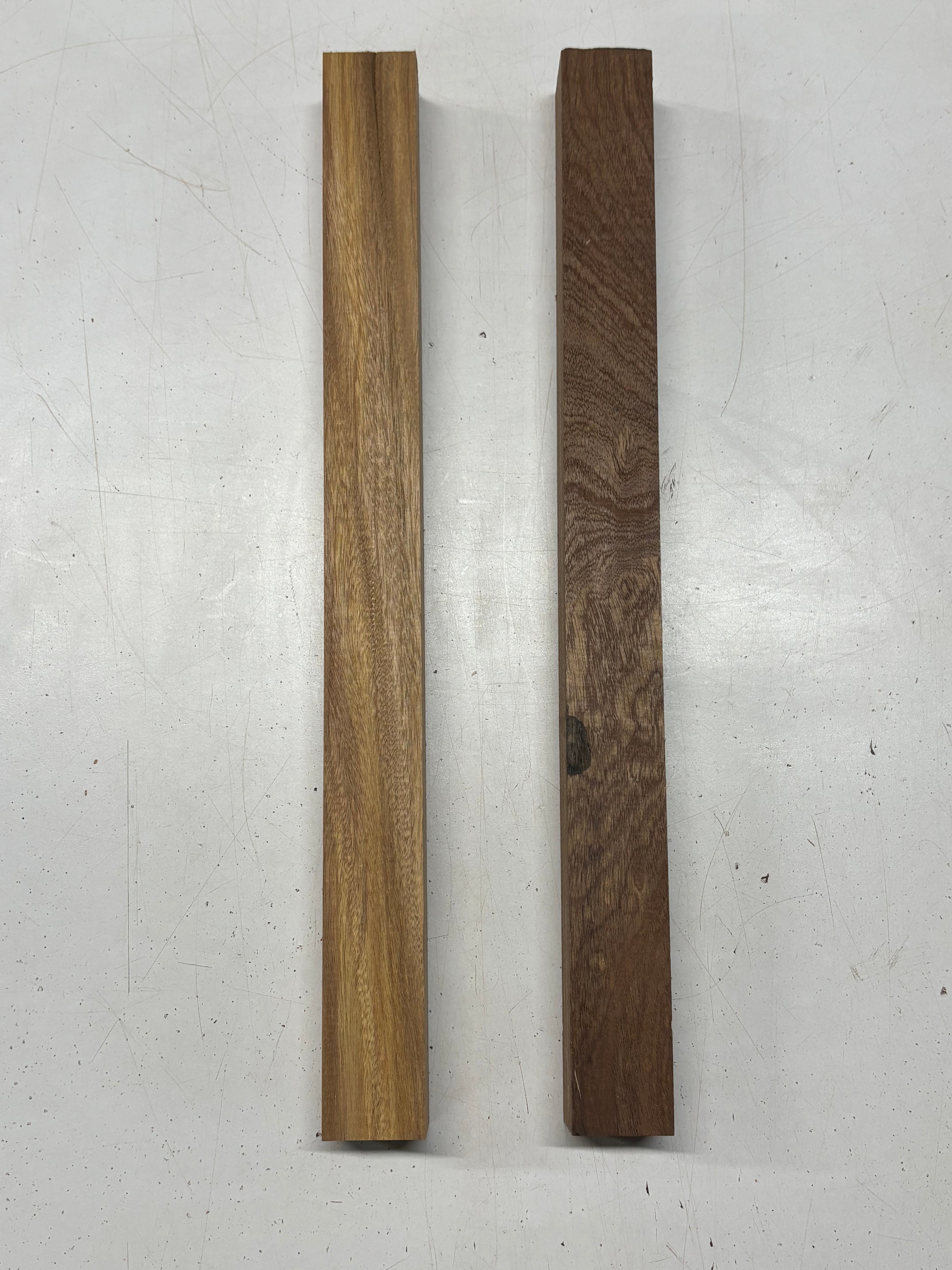 2 Pack, 2 Species Sapele + Canarywood Turning Wood Blanks 17"x1-1/2"x1-1/2"#7782 - Exotic Wood Zone