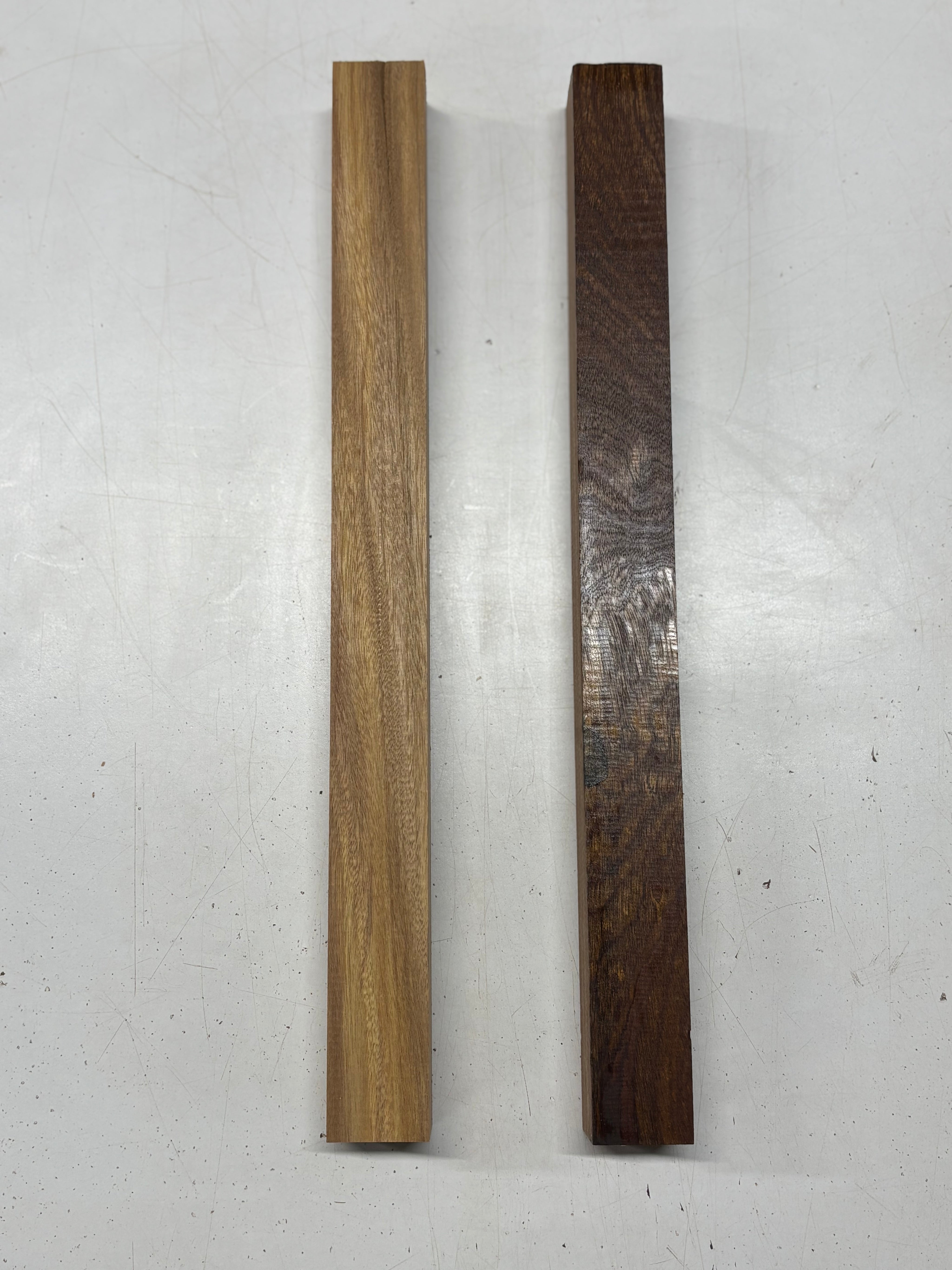 2 Pack, 2 Species Sapele + Canarywood Turning Wood Blanks 17"x1-1/2"x1-1/2"#7782 - Exotic Wood Zone