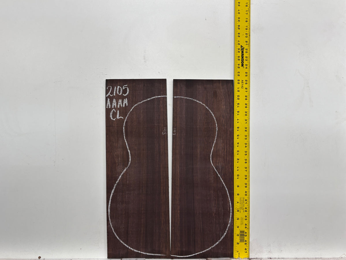 East Indian Rosewood Classical AAAA Grade Guitar Back & Side Set #2105 - Exotic Wood Zone