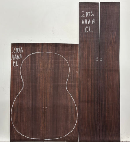 East Indian Rosewood Classical AAAA Grade Guitar Back & Side Set #2106 - Exotic Wood Zone