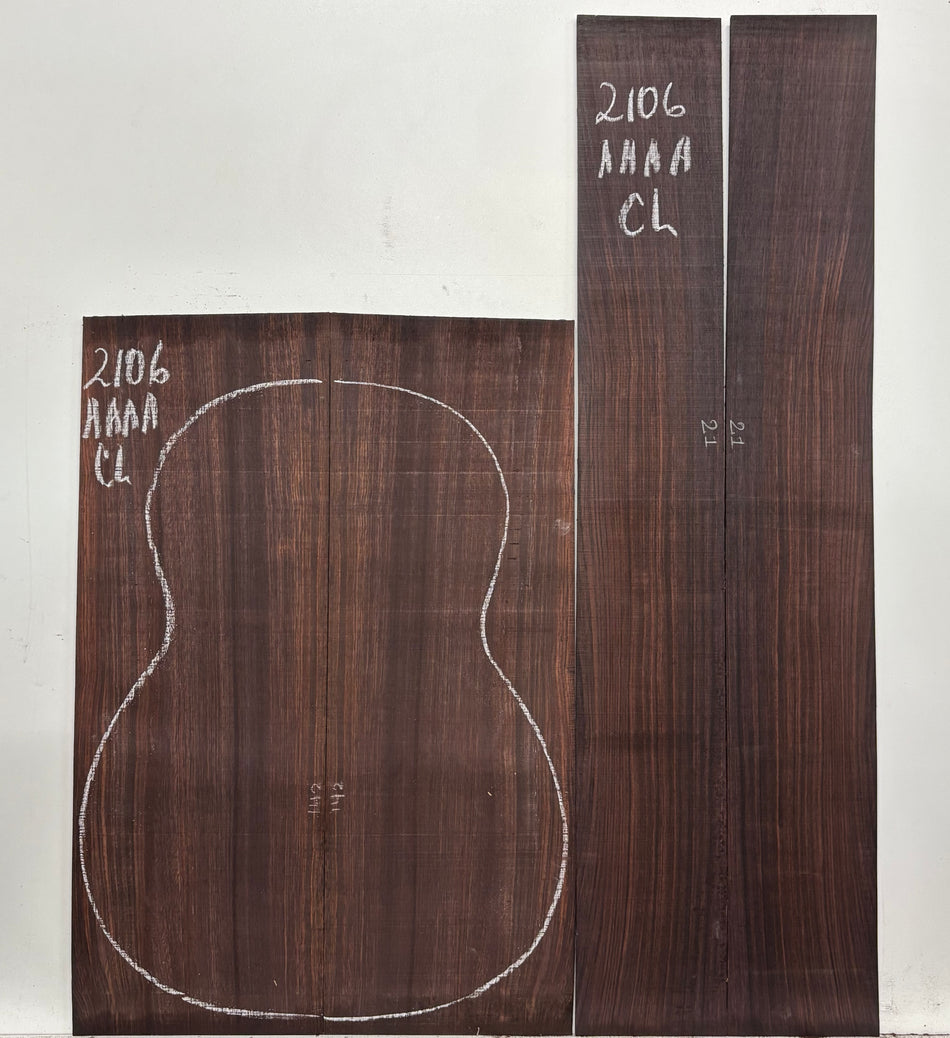 East Indian Rosewood Classical AAAA Grade Guitar Back & Side Set #2106 - Exotic Wood Zone