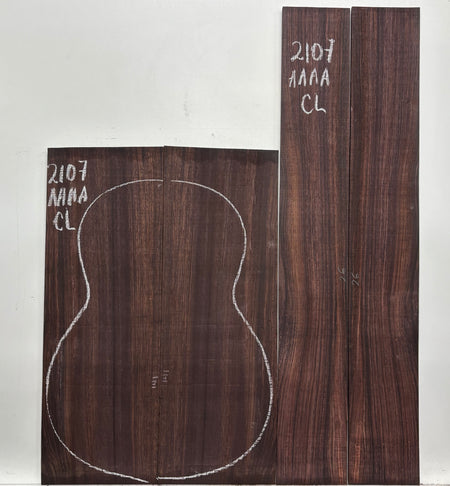 East Indian Rosewood Classical AAAA Grade Guitar Back & Side Set #2107 - Exotic Wood Zone