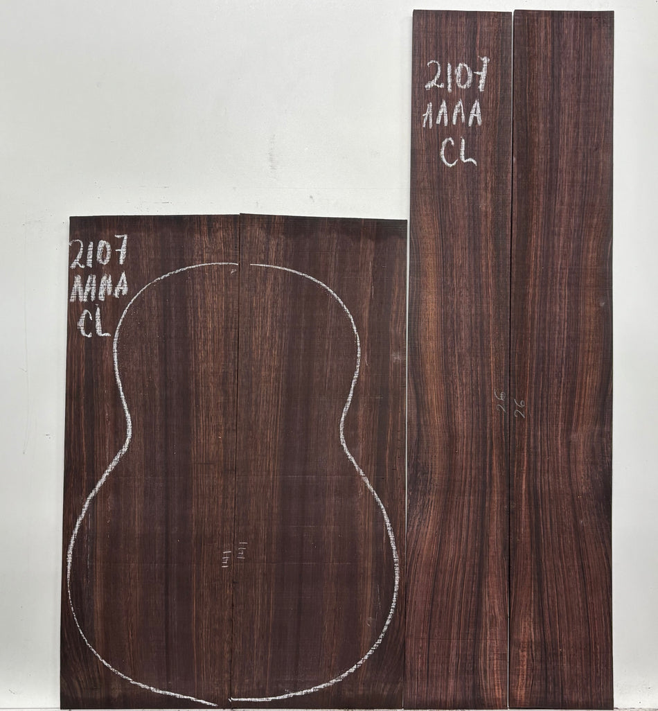 East Indian Rosewood Classical AAAA Grade Guitar Back & Side Set #2107 - Exotic Wood Zone