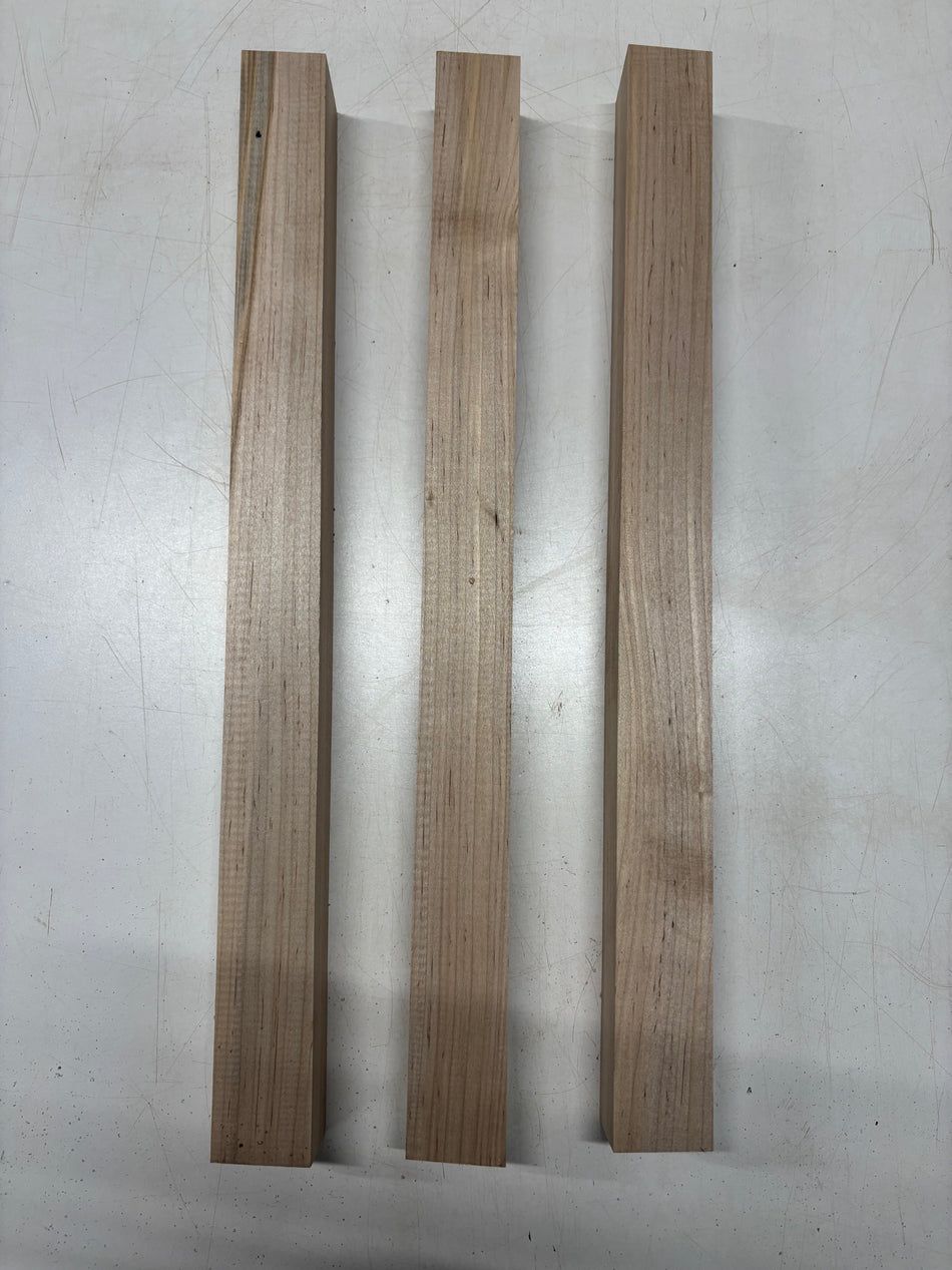 3 Pack, Ambrosia Maple Turning Wood Blank 24"x2"x2"#5697