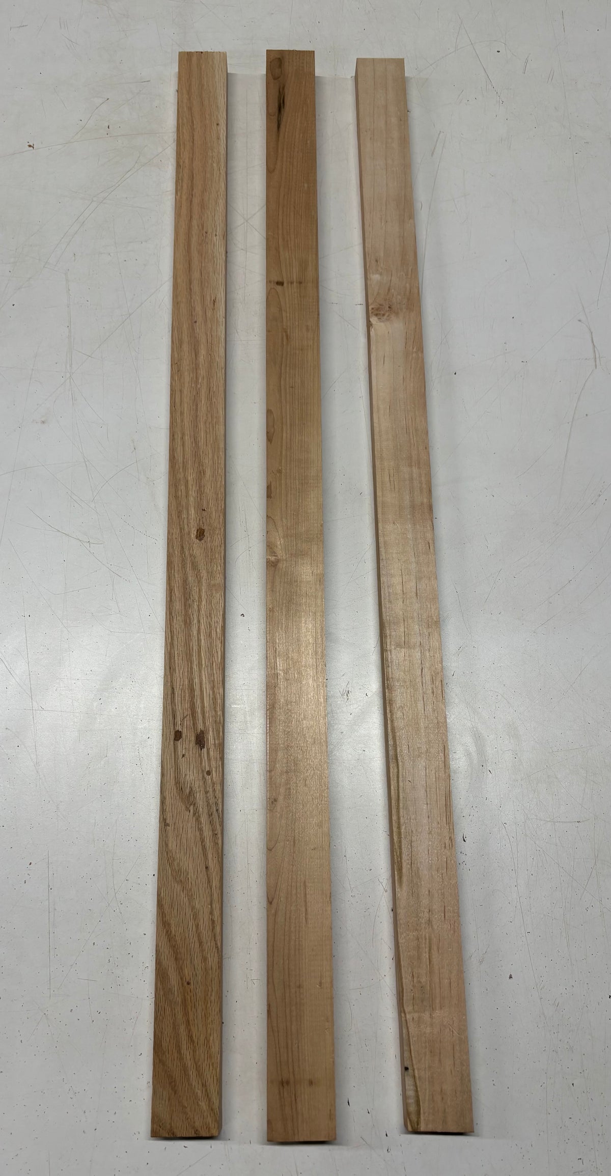 3 Pack, 3 Species White Oak + Ambrosia Maple + Hard Maple Thin Stock Lumber 36"x1-3/4"x3/4"#7787 - Exotic Wood Zone