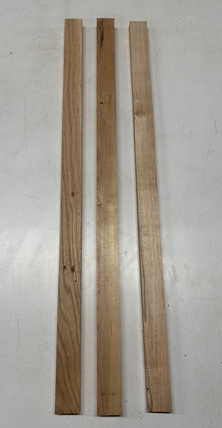 3 Pack, 3 Species White Oak + Ambrosia Maple + Hard Maple Thin Stock Lumber 36"x1-3/4"x3/4"#7787 - Exotic Wood Zone