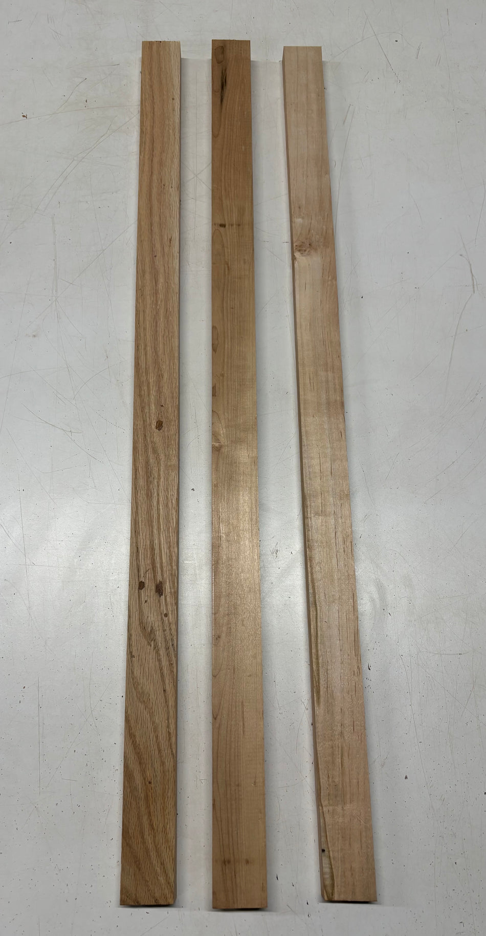 3 Pack, 3 Species White Oak + Ambrosia Maple + Hard Maple Thin Stock Lumber 36"x1-3/4"x3/4"#7787 - Exotic Wood Zone