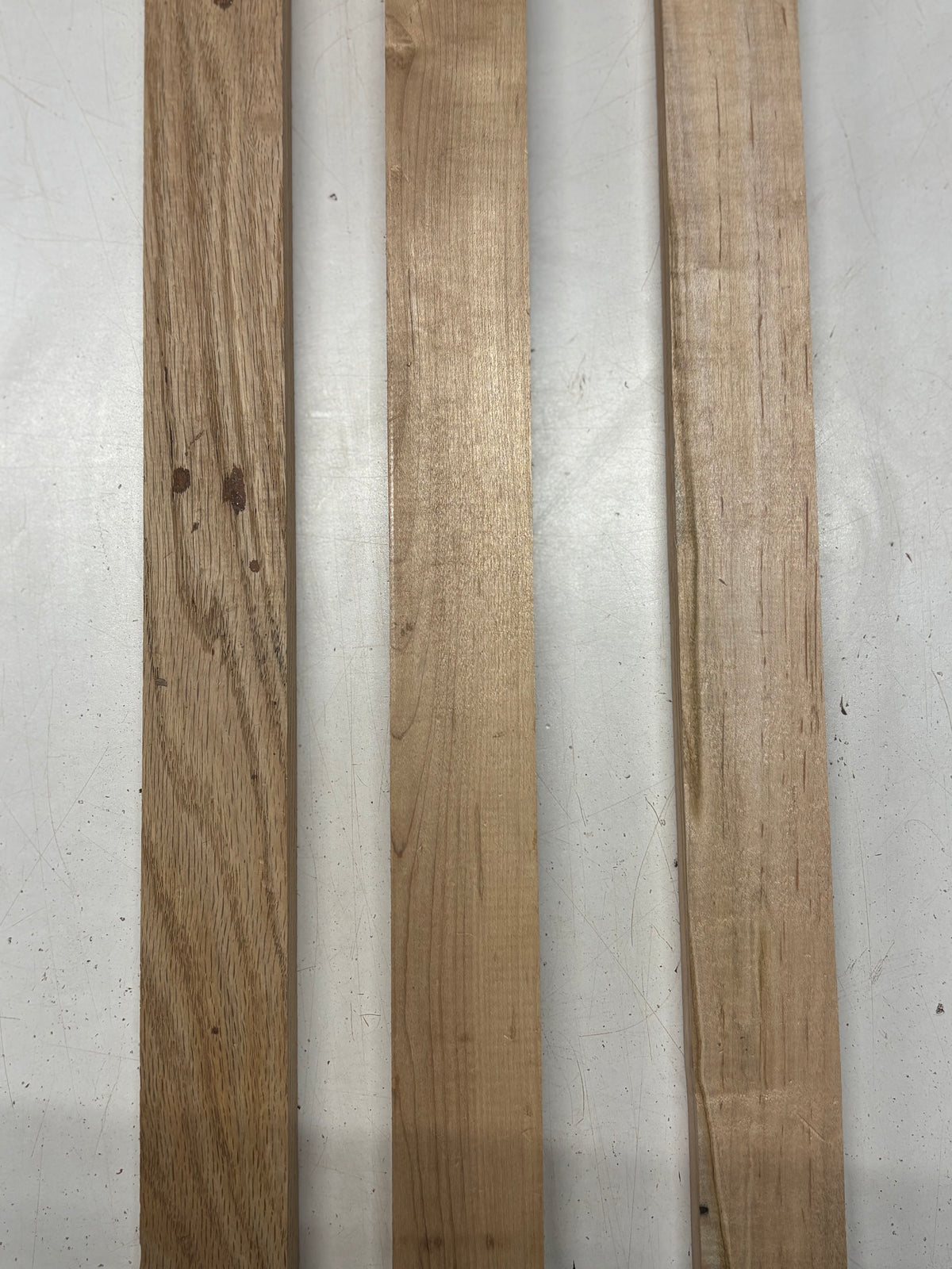 3 Pack, 3 Species White Oak + Ambrosia Maple + Hard Maple Thin Stock Lumber 36"x1-3/4"x3/4"#7787 - Exotic Wood Zone