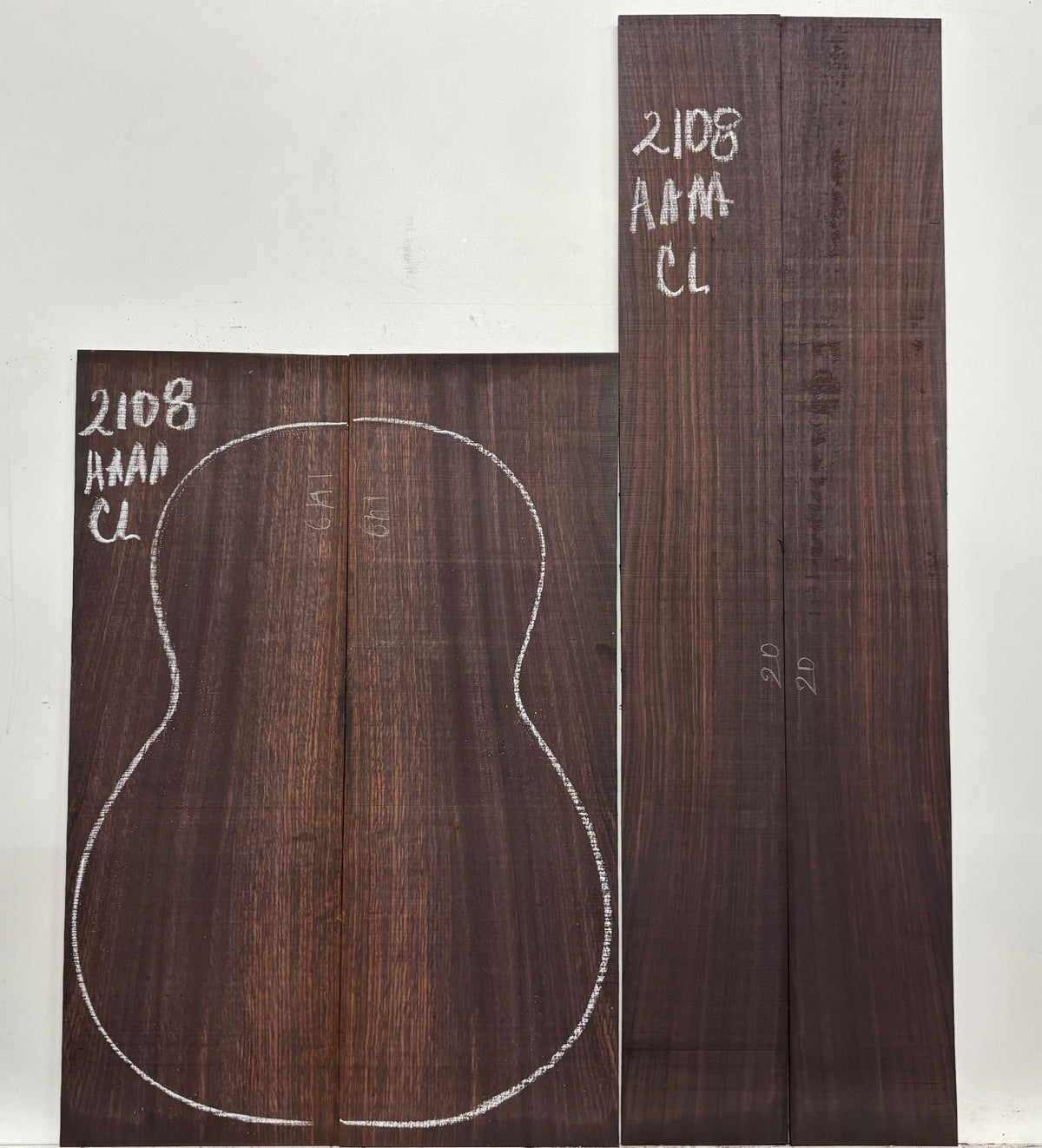 East Indian Rosewood Classical AAAA Grade Guitar Back & Side Set #2108 - Exotic Wood Zone