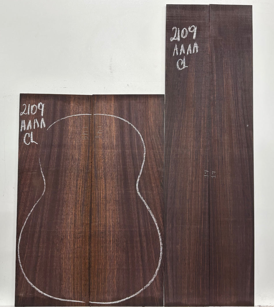 East Indian Rosewood Classical AAAA Grade Guitar Back & Side Set #2109 - Exotic Wood Zone