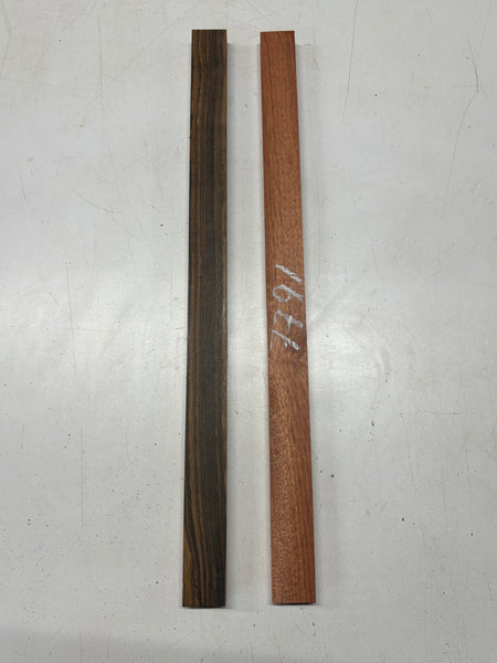 2 Pack, 2 Species Bocote + Bloodwood Thin Stock Lumber 25"x1-5/8"x3/4"#7791 - Exotic Wood Zone