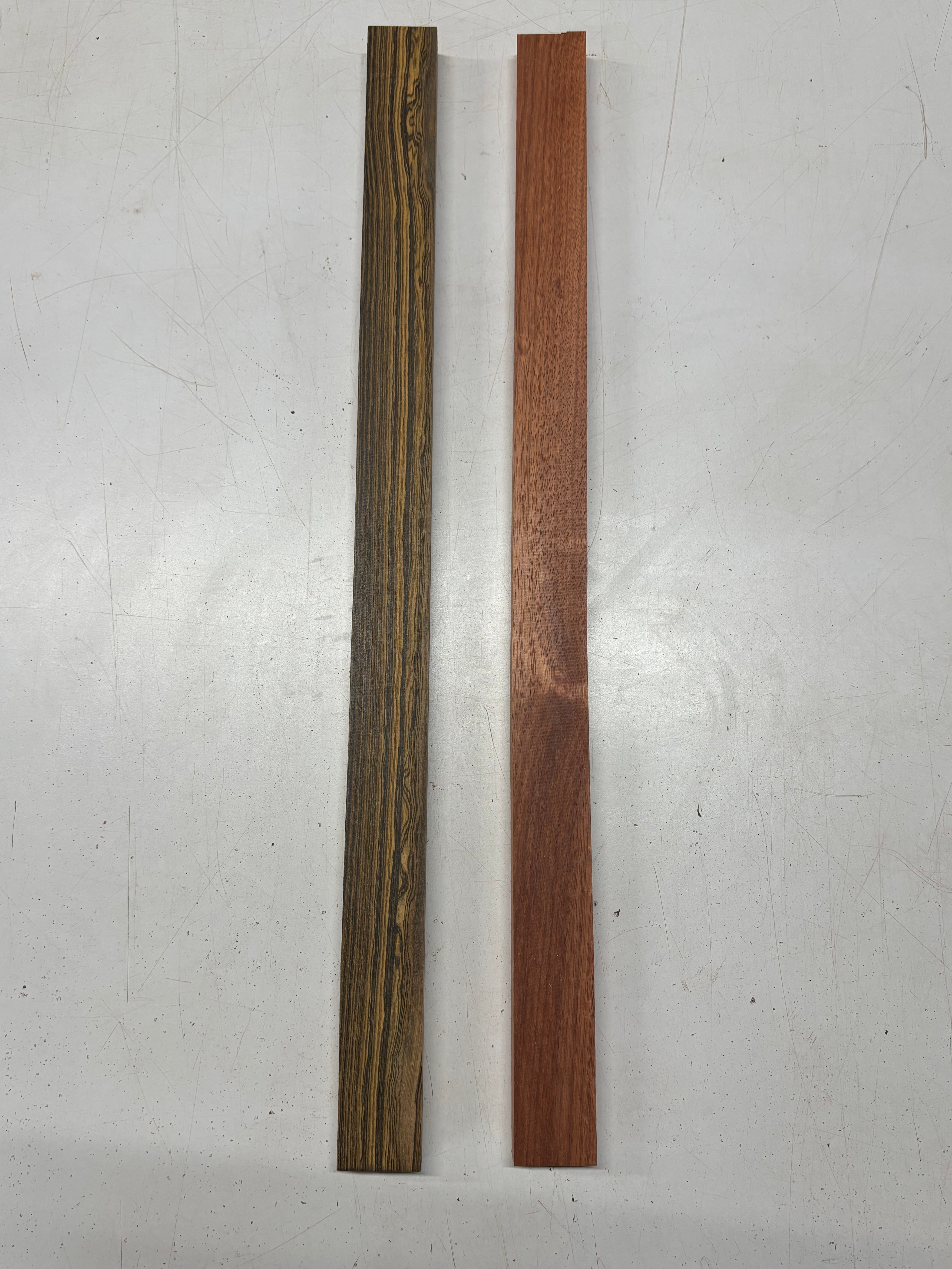 2 Pack, 2 Species Bocote + Bloodwood Thin Stock Lumber 25"x1-5/8"x3/4"#7791 - Exotic Wood Zone