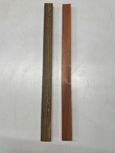 2 Pack, 2 Species Bocote + Bloodwood Thin Stock Lumber 25"x1-5/8"x3/4"#7791 - Exotic Wood Zone