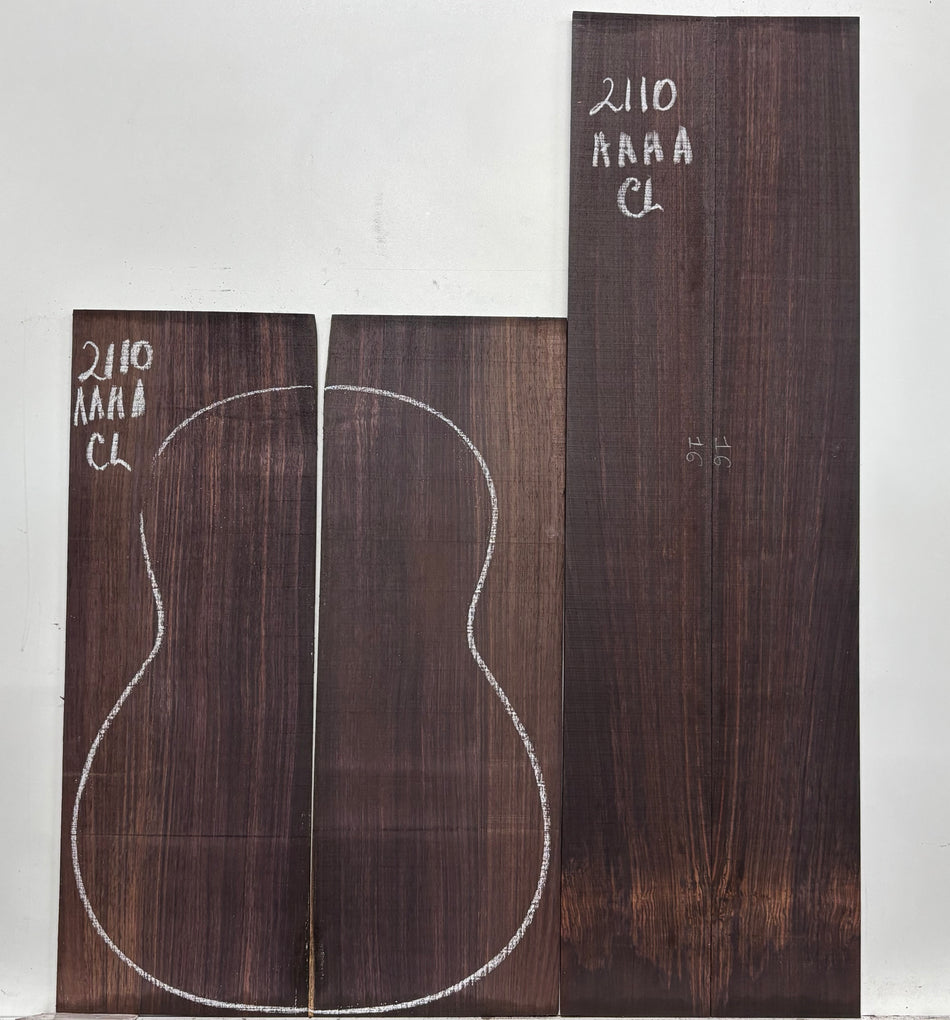 East Indian Rosewood Classical AAAA Grade Guitar Back & Side Set #2110 - Exotic Wood Zone