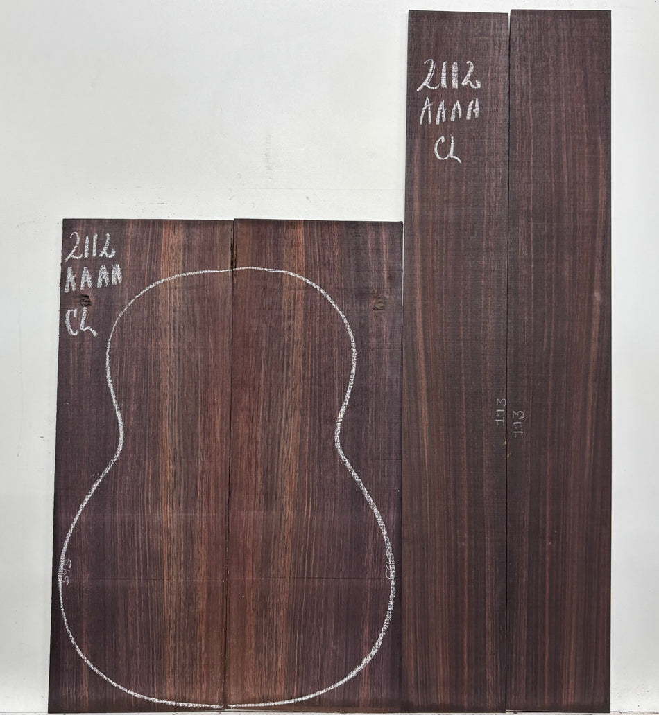 East Indian Rosewood Classical AAAA Grade Guitar Back & Side Set #2112 - Exotic Wood Zone