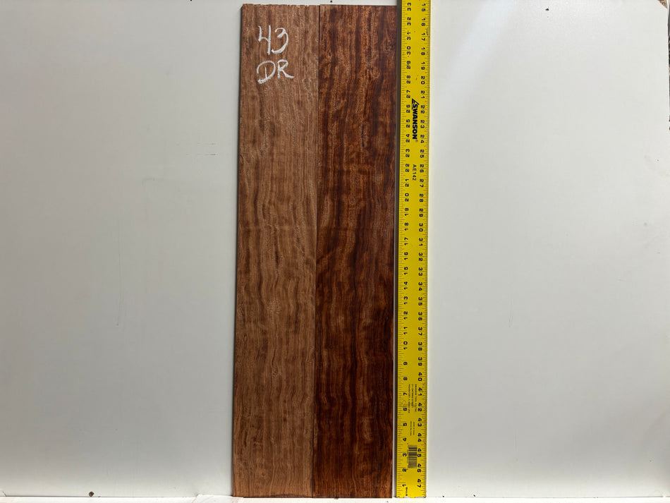 Waterfall Curly Flame Bubinga Dreadnought Guitar Side Set #43