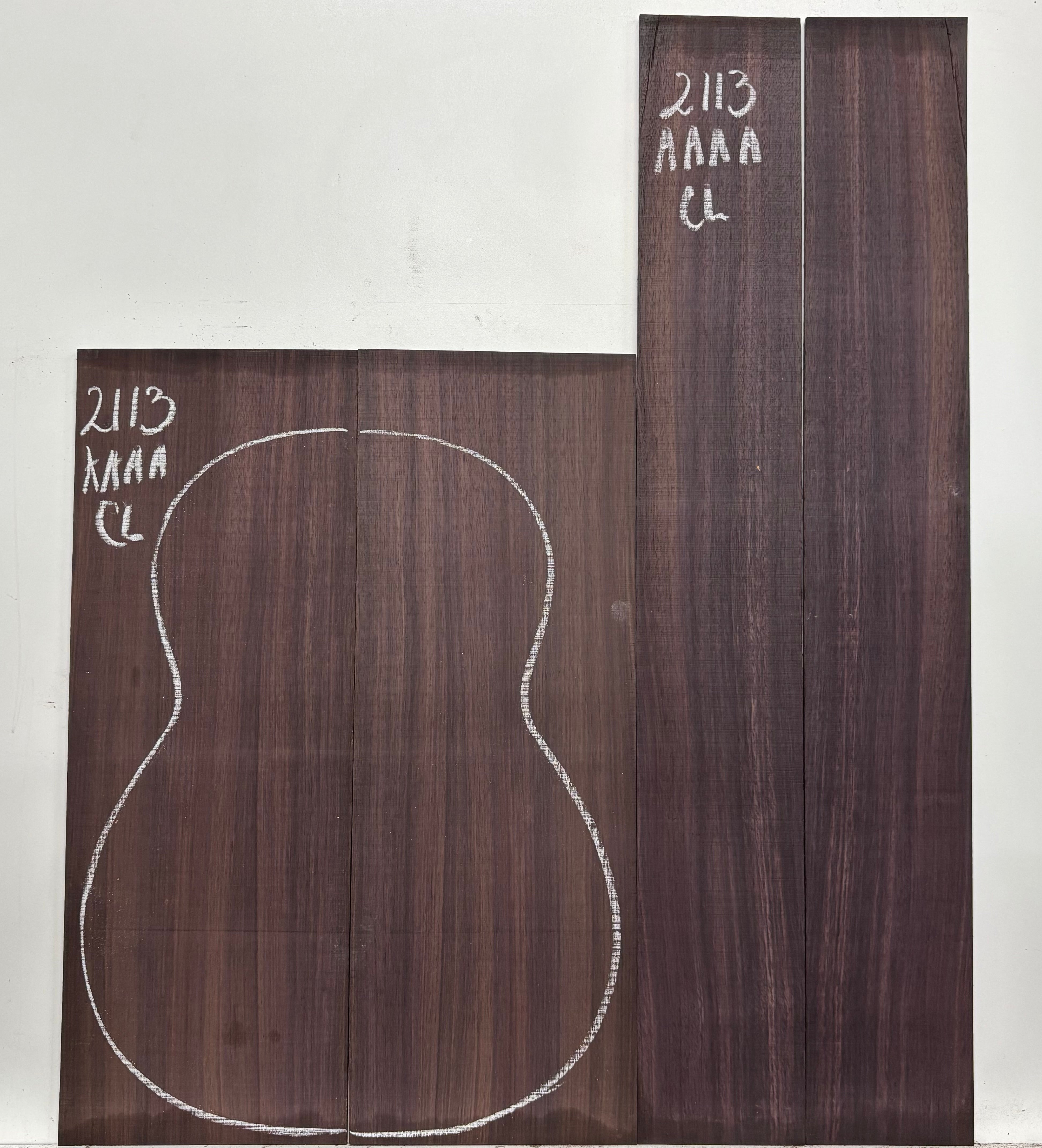 East Indian Rosewood Classical AAAA Grade Guitar Back & Side Set #2113 - Exotic Wood Zone