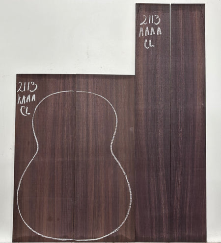 East Indian Rosewood Classical AAAA Grade Guitar Back & Side Set #2113 - Exotic Wood Zone
