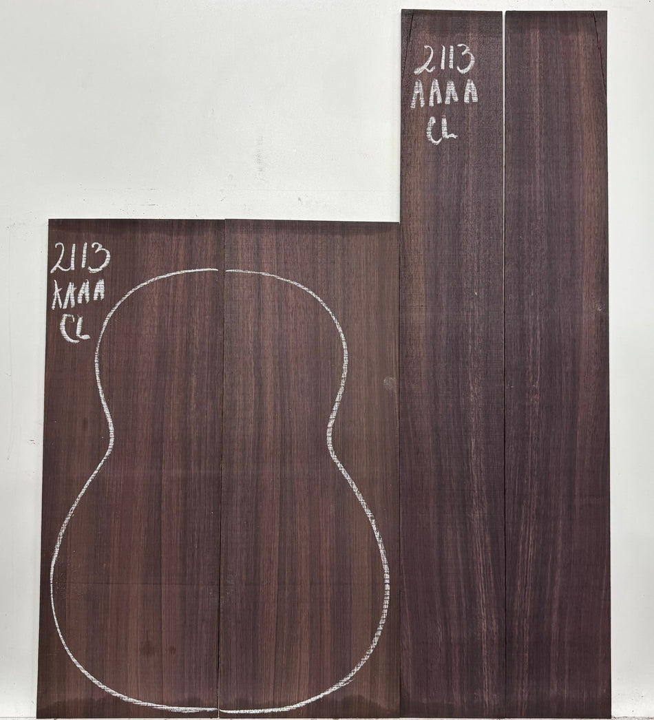 East Indian Rosewood Classical AAAA Grade Guitar Back & Side Set #2113 - Exotic Wood Zone