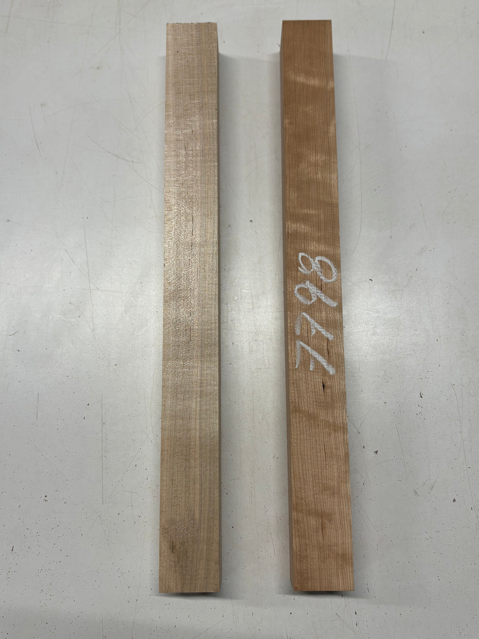 2 Pack, 2 Species Cherry + Hard Maple Turning Wood Blank 21"x2"x2"#7798 - Exotic Wood Zone