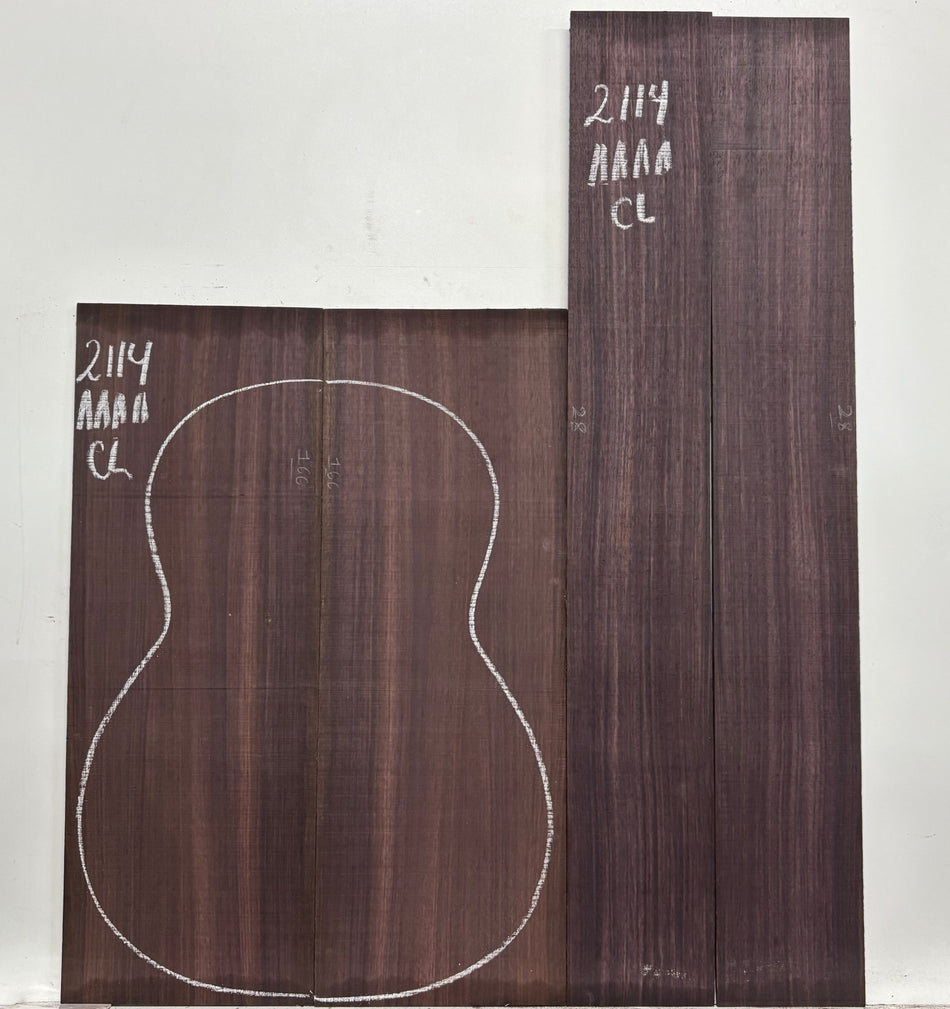 East Indian Rosewood Classical AAAA Grade Guitar Back & Side Set #2114 - Exotic Wood Zone