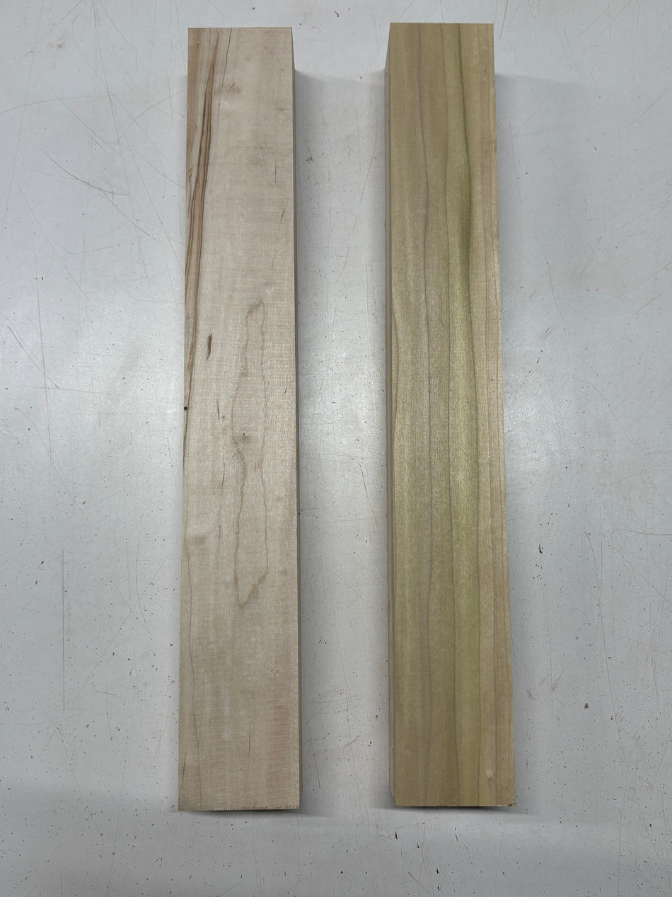 2 Pack, 2 Species Ambrosia Maple + Poplar Lumber Board Blanks  19"x2-5/8"x1-7/8"#7799 - Exotic Wood Zone