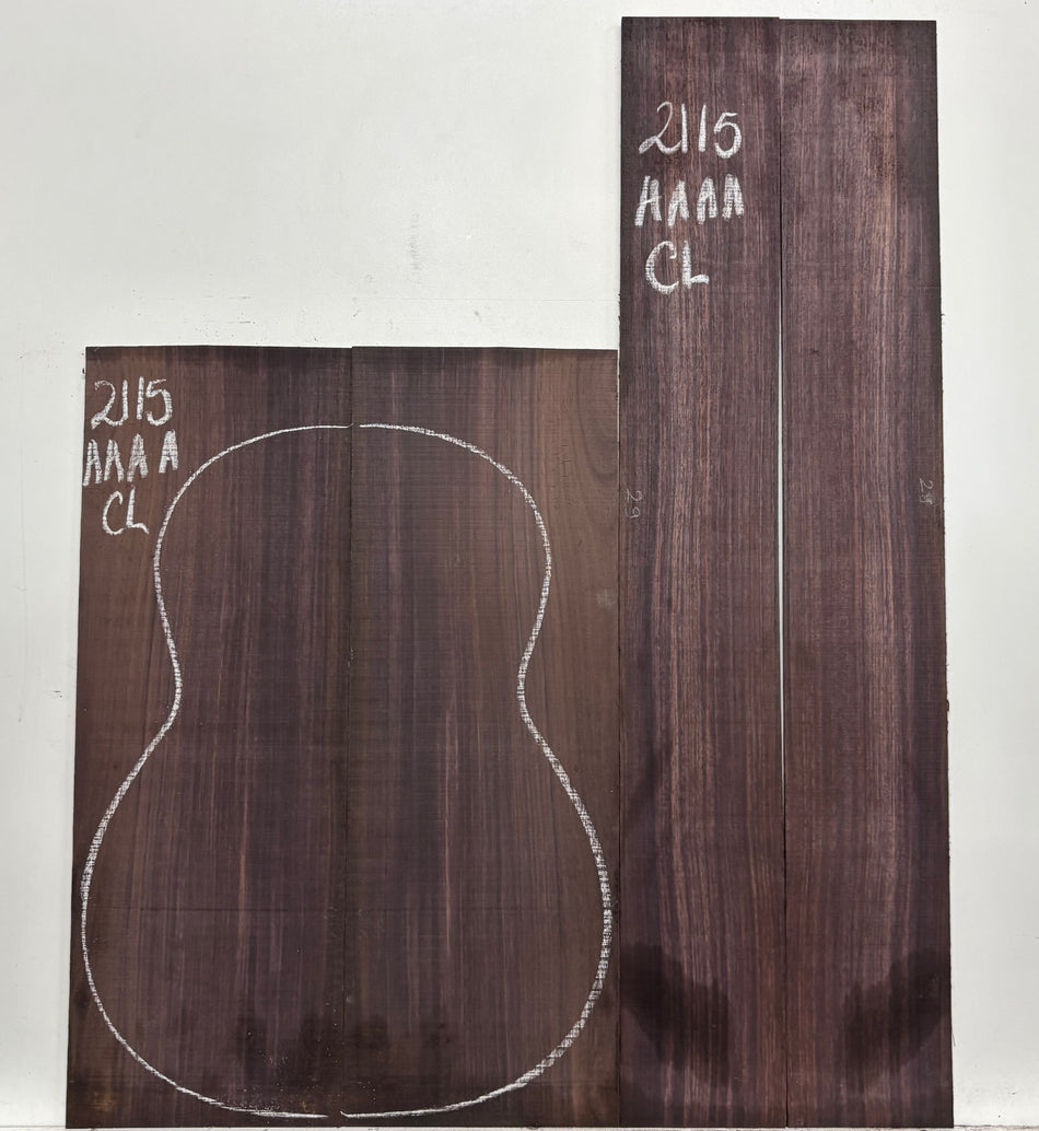 East Indian Rosewood Classical AAAA Grade Guitar Back & Side Set #2115 - Exotic Wood Zone