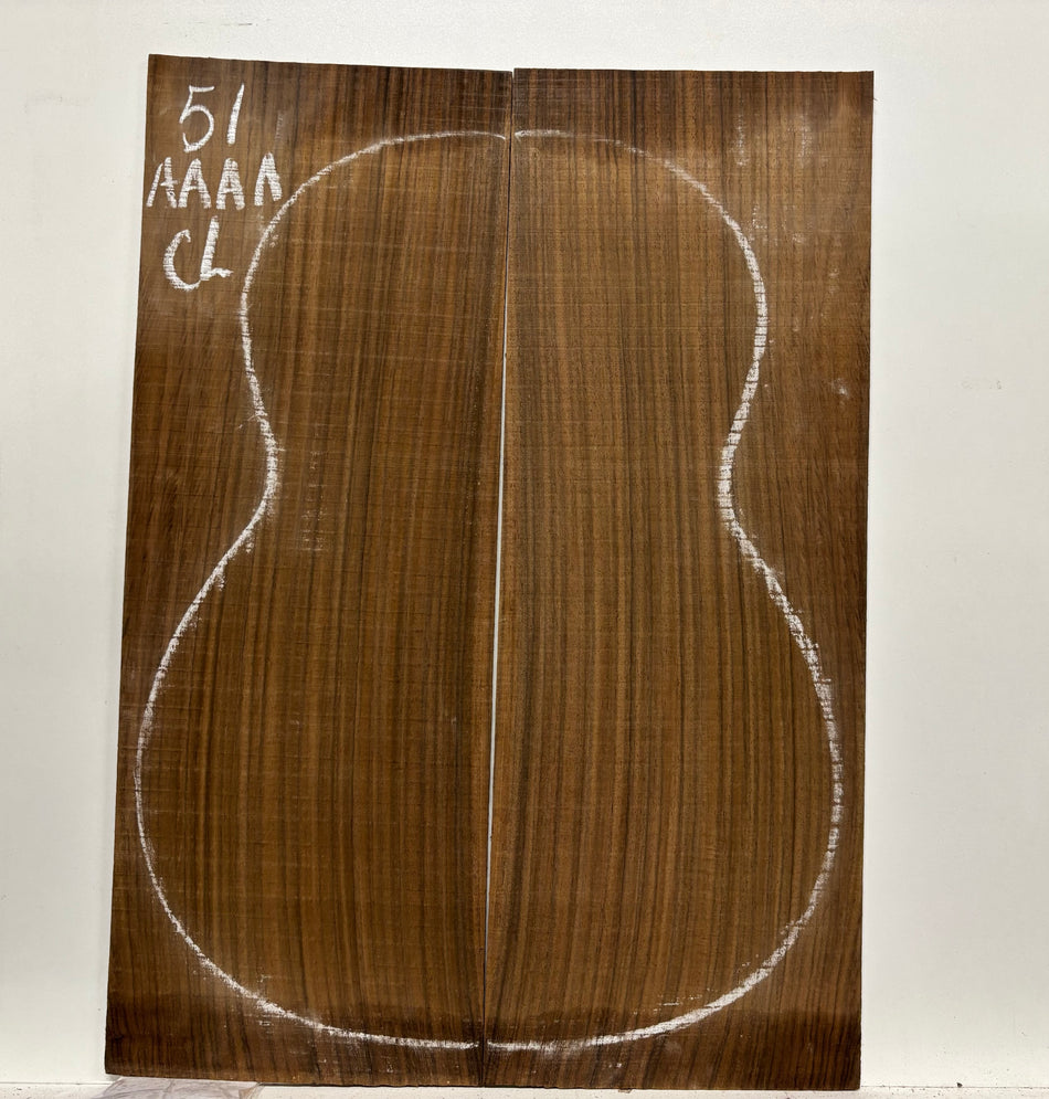 East Indian Rosewood Classical Guitar Back Set - AAAA Grade #51