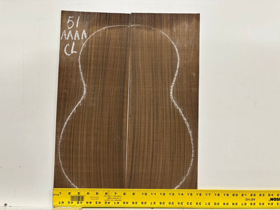 East Indian Rosewood Classical Guitar Back Set - AAAA Grade #51