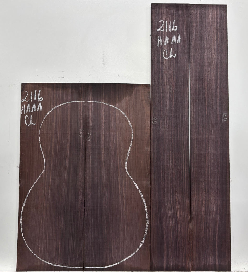 East Indian Rosewood Classical AAAA Grade Guitar Back & Side Set #2116 - Exotic Wood Zone