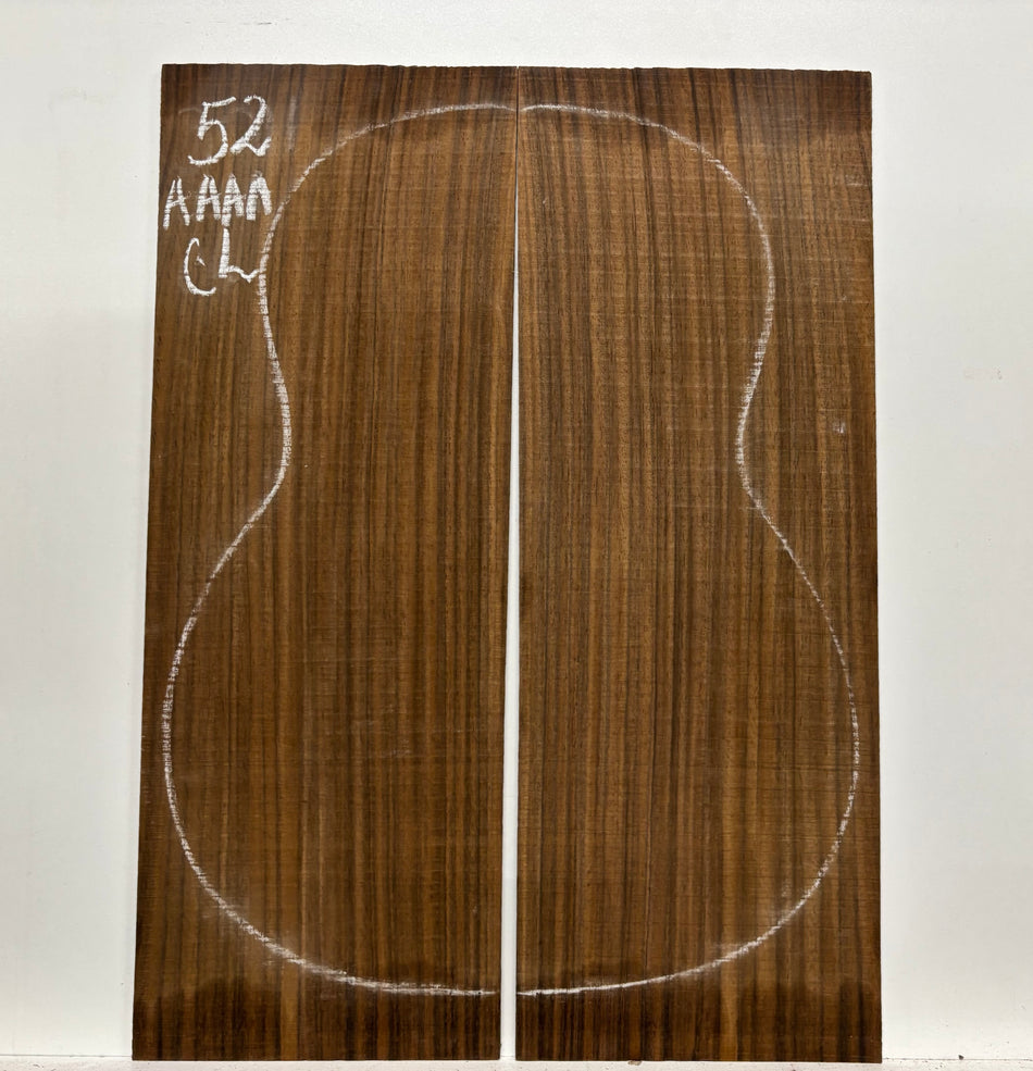 East Indian Rosewood Classical Guitar Back Set - AAAA Grade #52