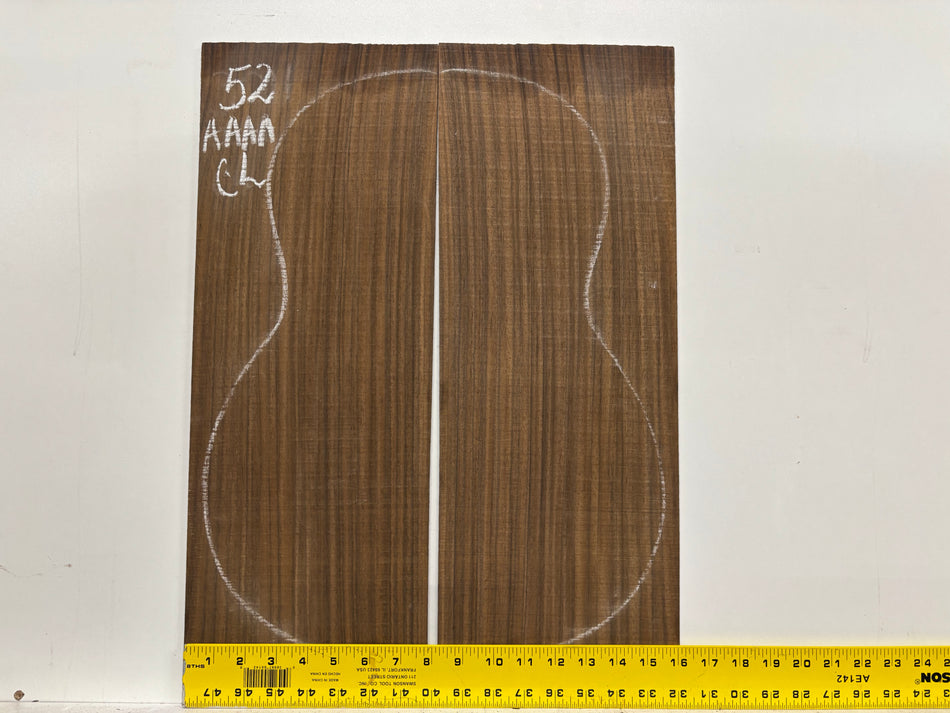 East Indian Rosewood Classical Guitar Back Set - AAAA Grade #52