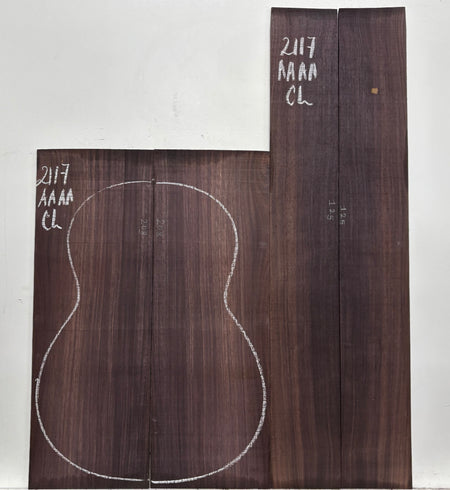 East Indian Rosewood Classical AAAA Grade Guitar Back & Side Set #2117 - Exotic Wood Zone