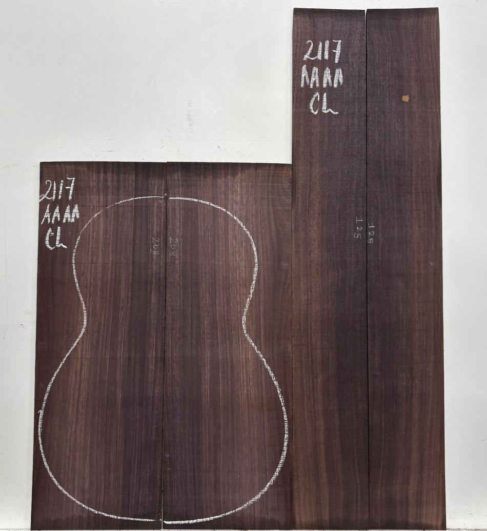 East Indian Rosewood Classical AAAA Grade Guitar Back & Side Set #2117 - Exotic Wood Zone